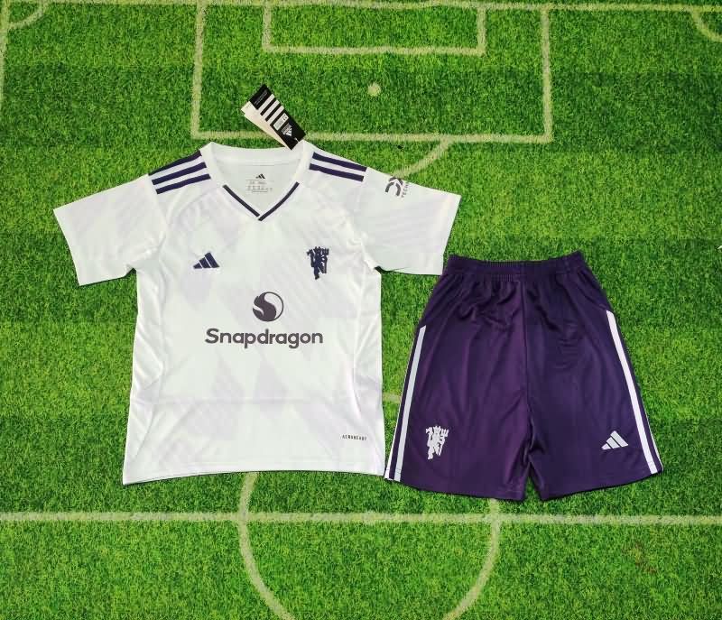 25/26 Manchester United Away Kids Soccer Jersey And Shorts