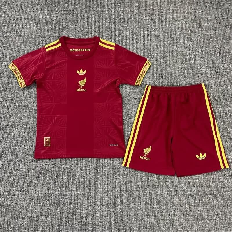 2025 Mexico Red Kids Soccer Jersey And Shorts