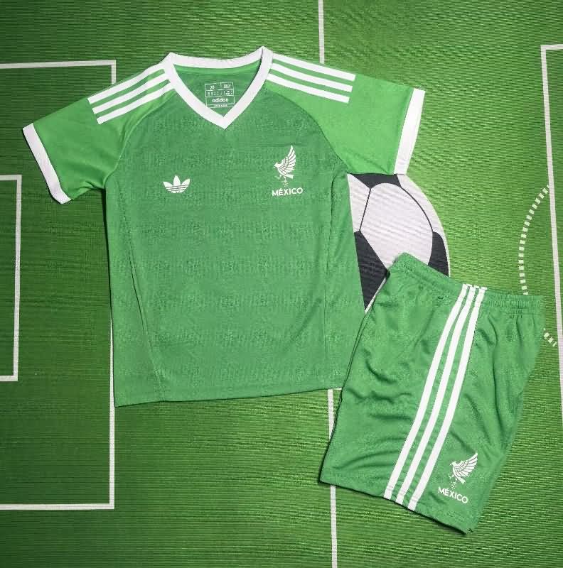 2025 Mexico Training Kids Soccer Jersey And Shorts 02
