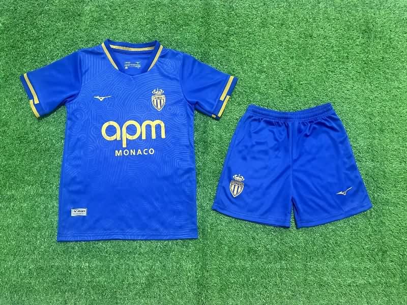25/26 Monaco Away Kids Soccer Jersey And Shorts