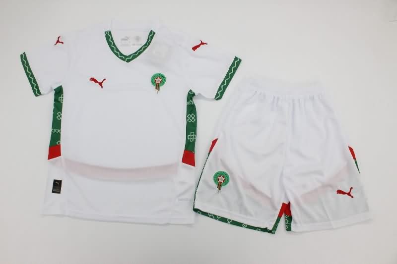 2025 Morocco Away Kids Soccer Jersey And Shorts