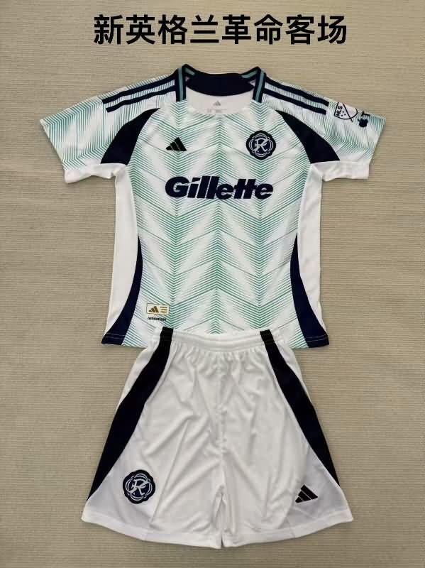 2025 New England Away Kids Soccer Jersey And Shorts
