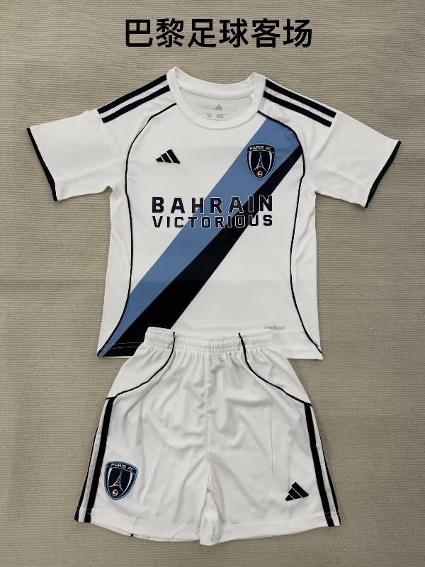 25/26 Paris FC Away Kids Soccer Jersey And Shorts