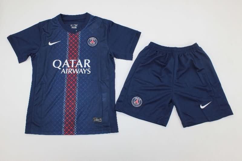 25/26 Paris St Germain Home Kids Soccer Jersey And Shorts
