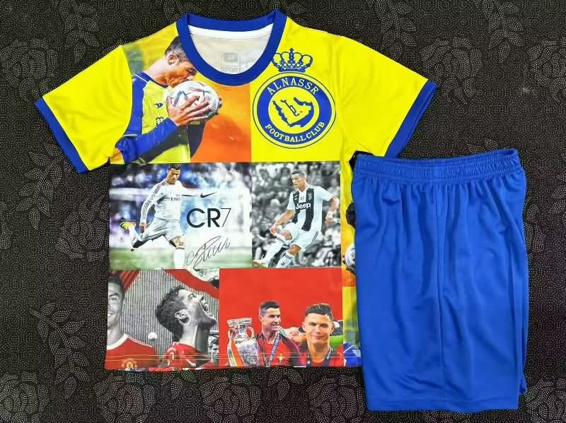 2025 Portugal RONALDO Special Kids Soccer Jersey And Shorts 02