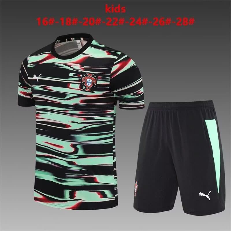 2025 Portugal Training Kids Soccer Jersey And Shorts 03