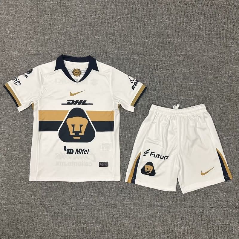 25/26 Pumas UNAM Home Kids Soccer Jersey And Shorts