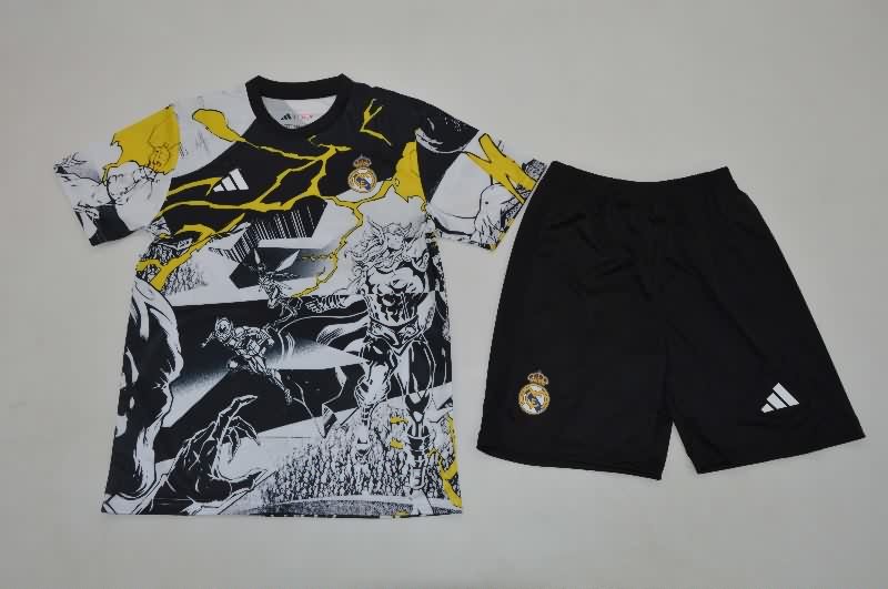 25/26 Real Madrid Special Kids Soccer Jersey And Shorts 07