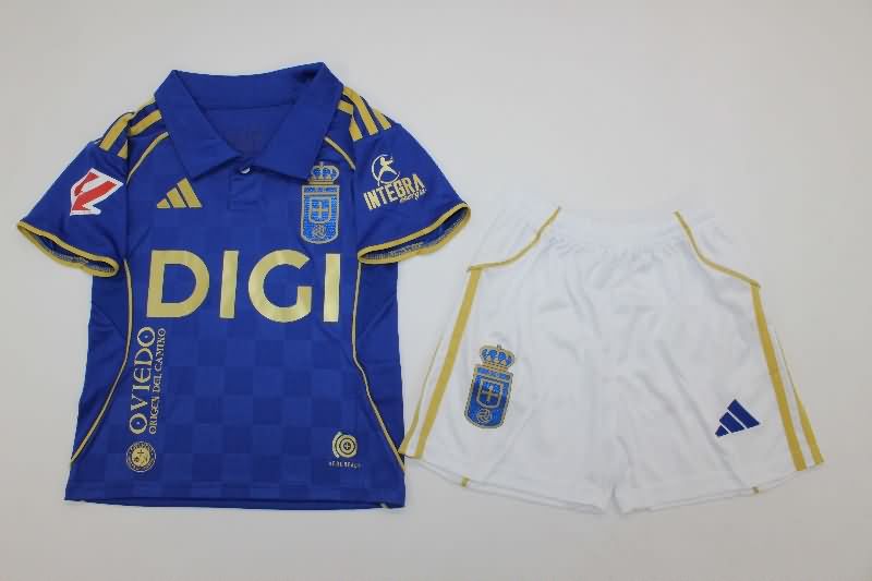 25/26 Real Oviedo Home Kids Soccer Jersey And Shorts