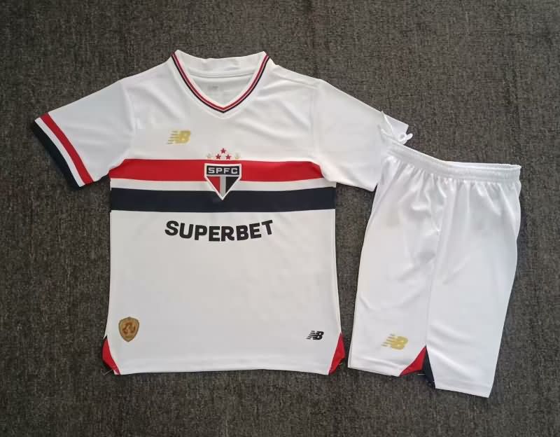 2025 Sao Paulo Home Kids Soccer Jersey And Shorts