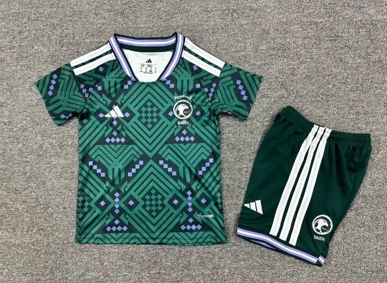 2026 Saudi Arabia World Cup Home Kids Soccer Jersey And Shorts