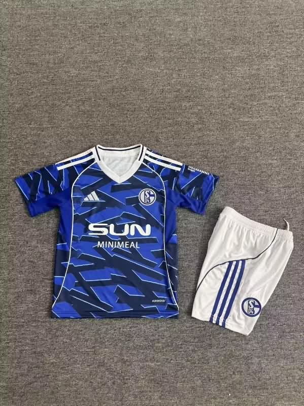 25/26 Schalke 04 Home Kids Soccer Jersey And Shorts