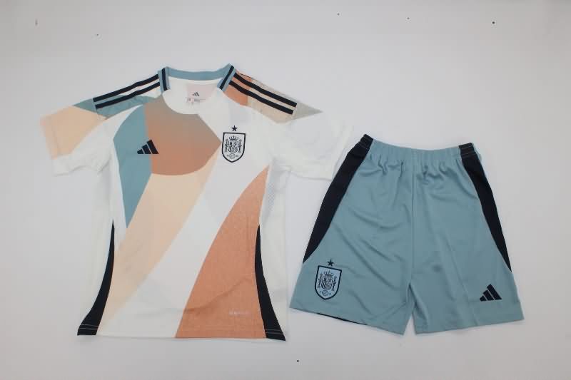 2025 Spain Female EURO Away Kids Soccer Jersey And Shorts