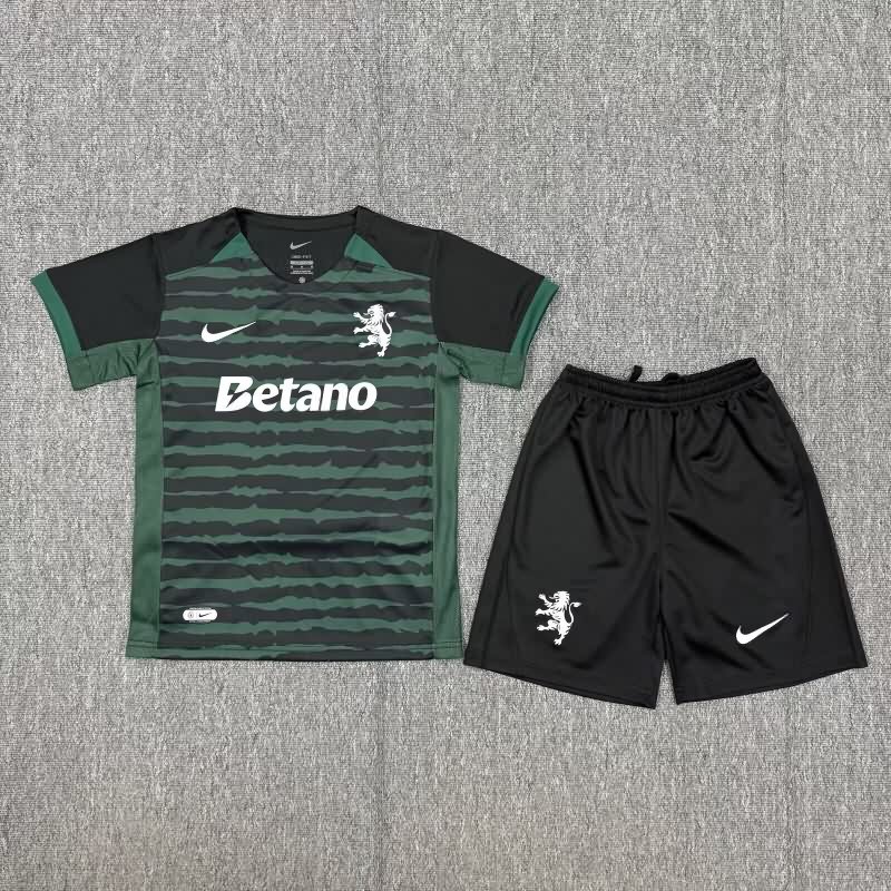 25/26 Sporting Lisbon Special Kids Soccer Jersey And Shorts 03
