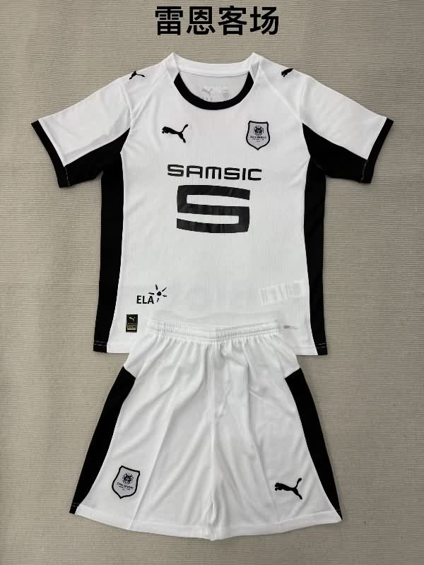 25/26 Stade Rennais Away Kids Soccer Jersey And Shorts