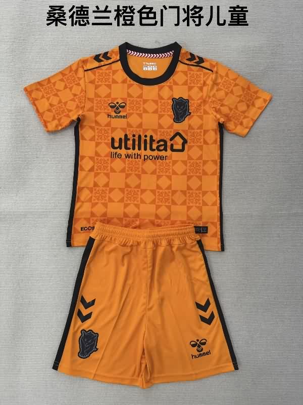 25/26 Sunderland Goalkeeper Orange Kids Soccer Jersey And Shorts