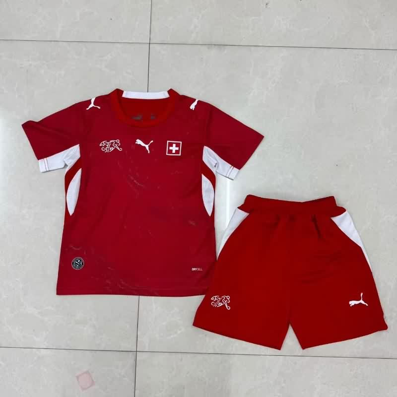 2026 Switzerland World Cup Home Kids Soccer Jersey And Shorts