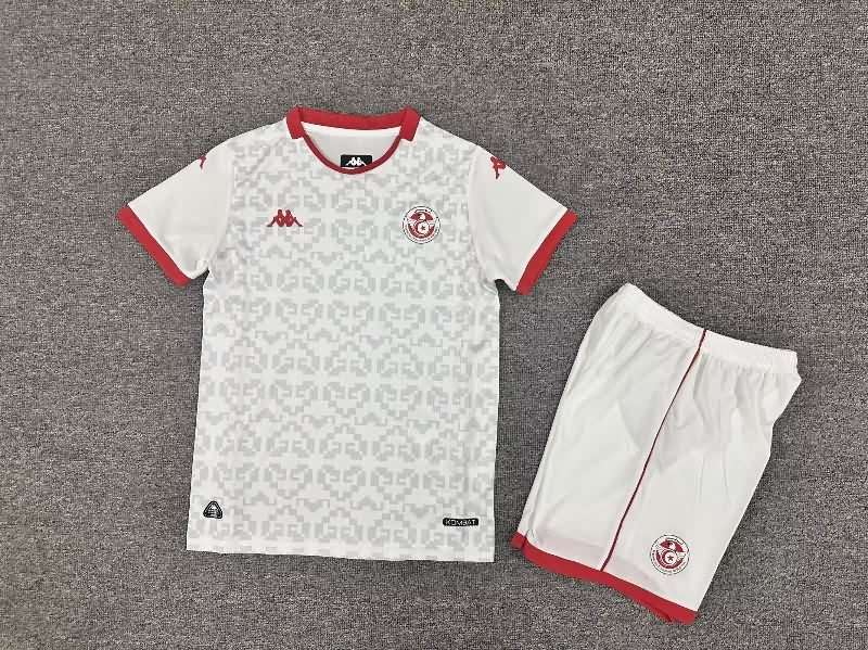25/26 Tunisia Away Kids Soccer Jersey And Shorts