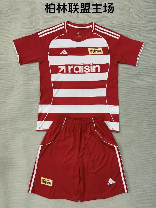 25/26 Union Berlin Home Kids Soccer Jersey And Shorts