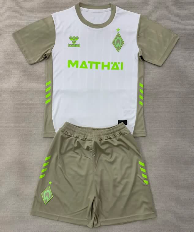 25/26 Werder Bremen Away Kids Soccer Jersey And Shorts
