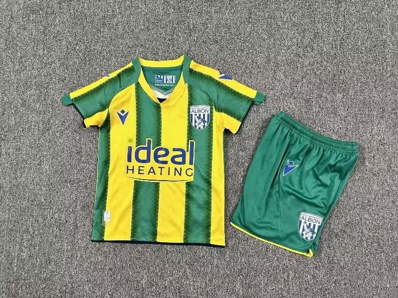 25/26 West Bromwich Away Kids Soccer Jersey And Shorts