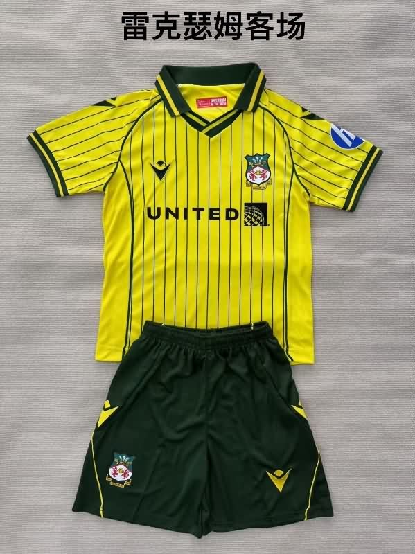 25/26 Wrexham Away Kids Soccer Jersey And Shorts