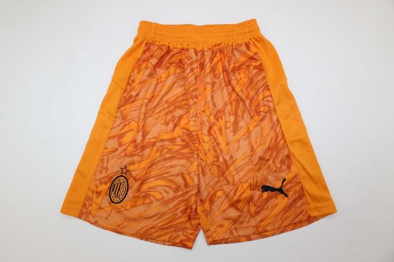 Thailand Quality(AAA) 25/26 AC Milan Goalkeeper Orange Soccer Shorts