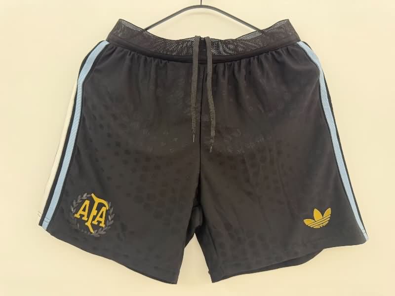 Thailand Quality(AAA) 50th Argentina Anniversary Black Soccer Shorts (Player)