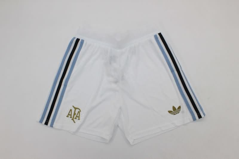 Thailand Quality(AAA) 50th Argentina Anniversary White Soccer Shorts (Player)