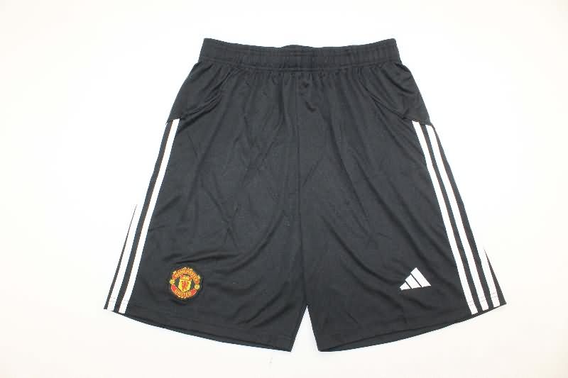 Thailand Quality(AAA) 2025/26 Manchester United Black Soccer Shorts