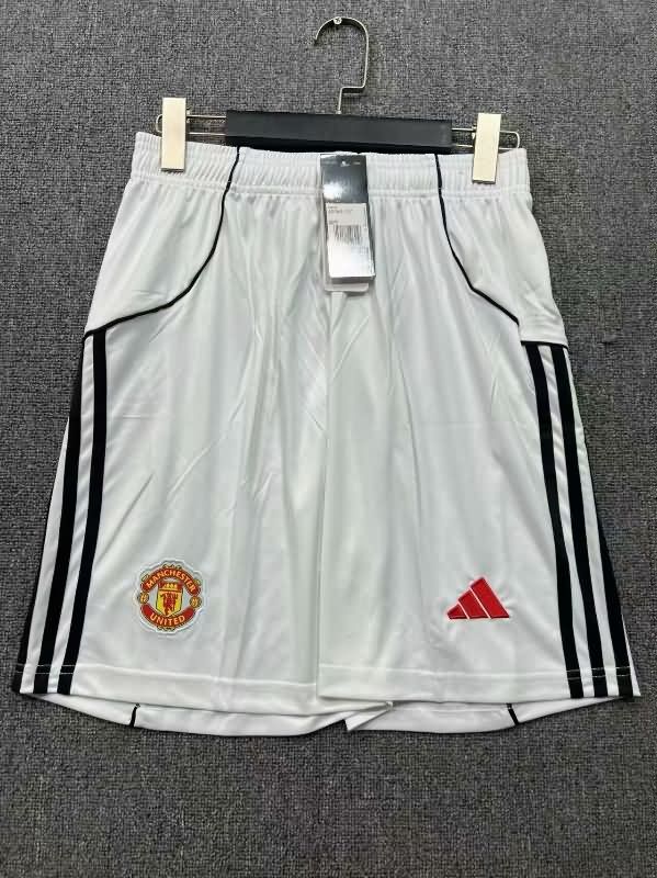 Thailand Quality(AAA) 2025/26 Manchester United Home Soccer Shorts