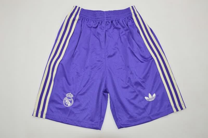 Thailand Quality(AAA) 25/26 Real Madrid Purple Soccer Shorts