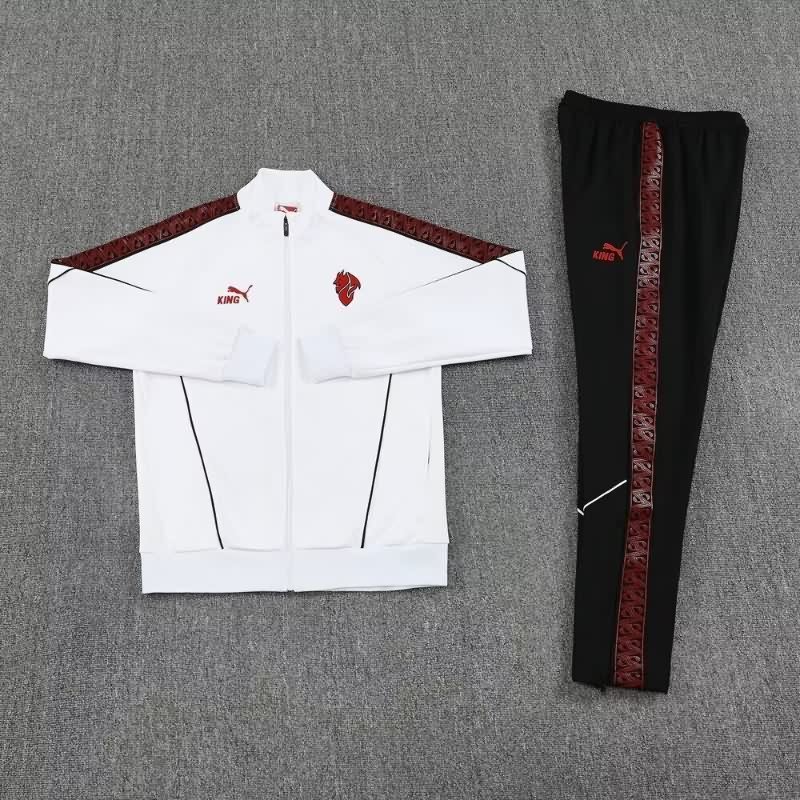 Thailand Quality(AAA) 25/26 AC Milan White Soccer Tracksuit