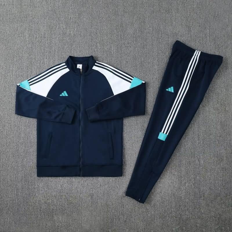 Thailand Quality(AAA) 2025 Adidas Dark Blue Soccer Tracksuit 02