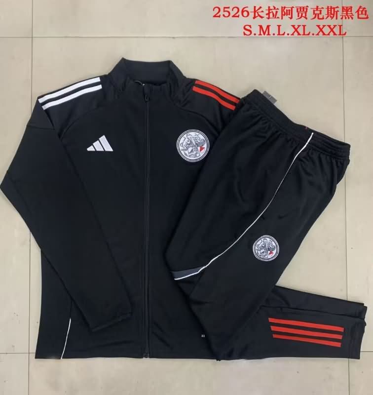 Thailand Quality(AAA) 25/26 Ajax Black Soccer Tracksuit 02