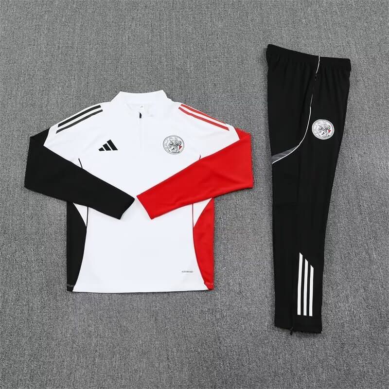 Thailand Quality(AAA) 25/26 Ajax White Soccer Tracksuit