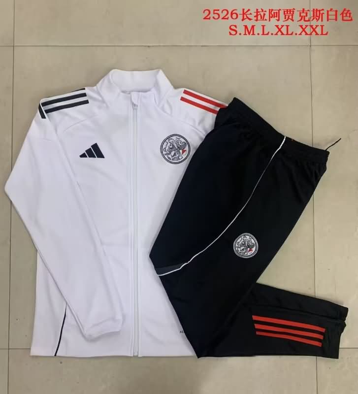Thailand Quality(AAA) 25/26 Ajax White Soccer Tracksuit 02