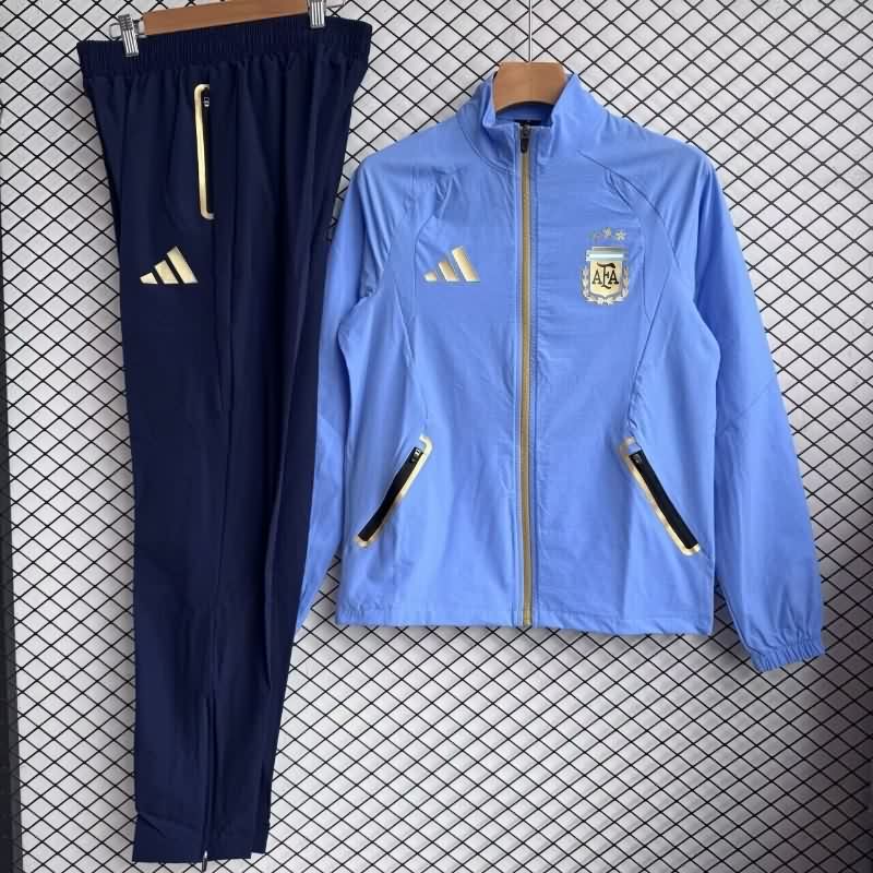 Thailand Quality(AAA) 2026 Argentina Blue Soccer Tracksuit