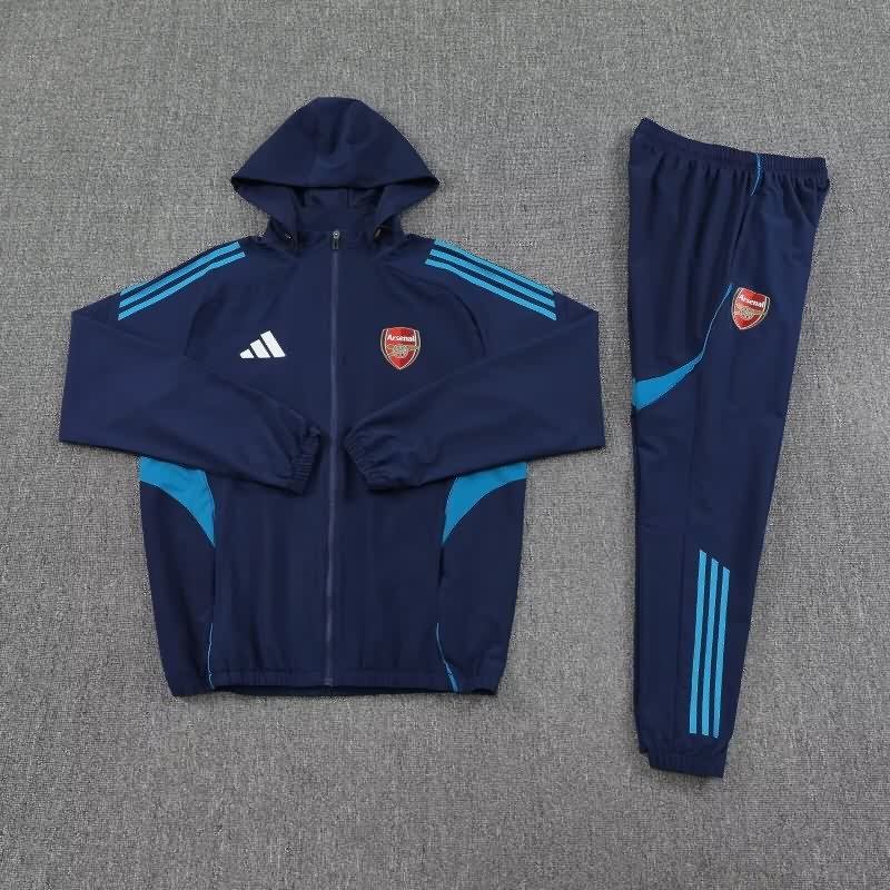 Thailand Quality(AAA) 25/26 Arsenal Dark Blue Soccer Tracksuit 06