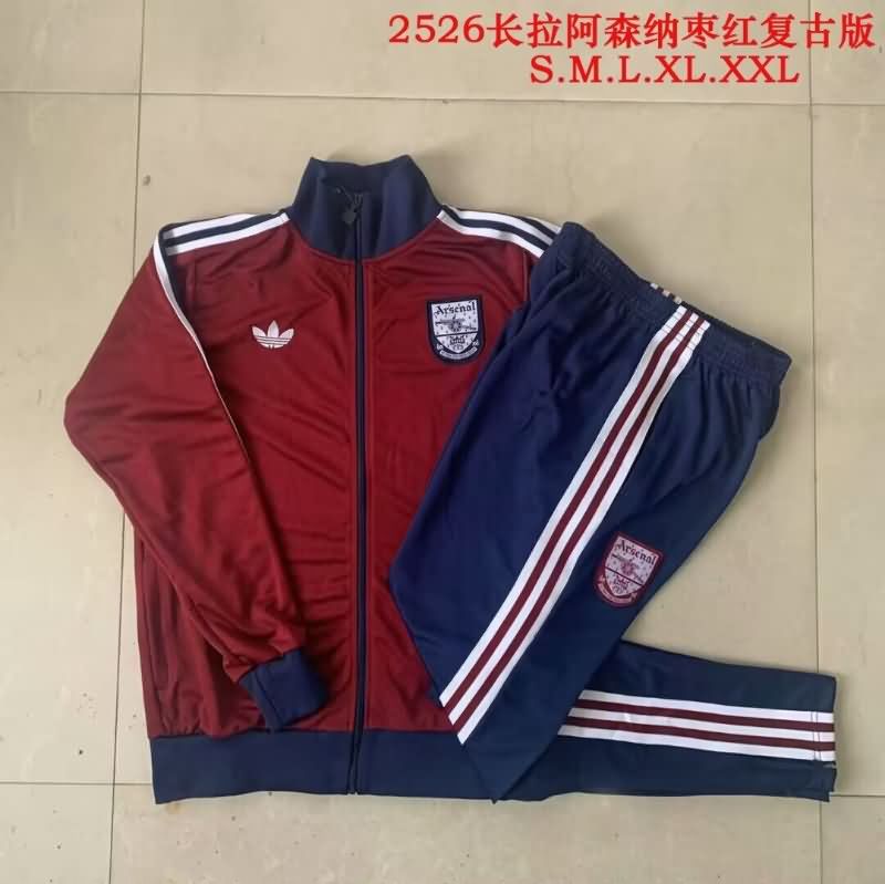 Thailand Quality(AAA) 25/26 Arsenal Red Soccer Tracksuit