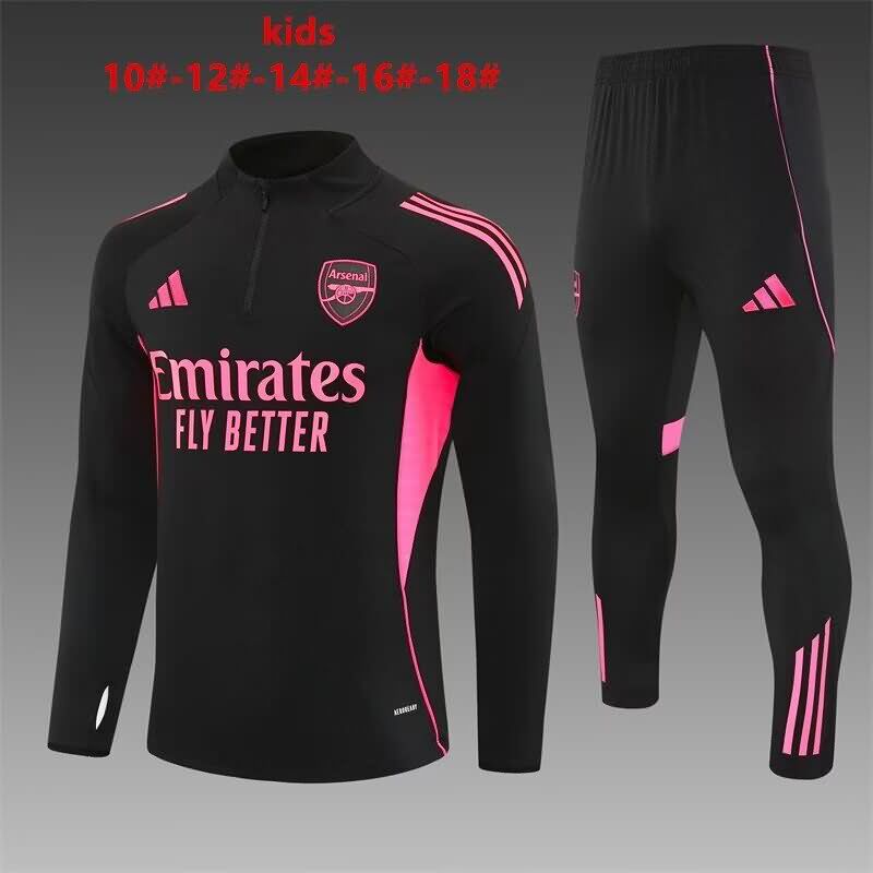 Kids - Thailand Quality(AAA) 25/26 Arsenal Black Soccer Tracksuit