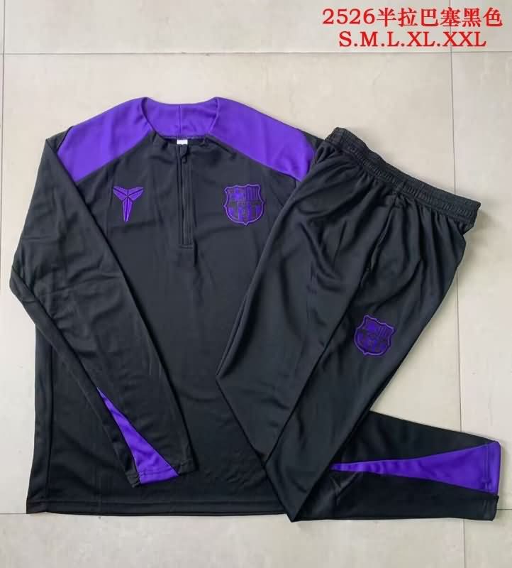 Thailand Quality(AAA) 25/26 Barcelona Black Soccer Tracksuit