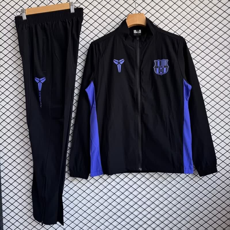 Thailand Quality(AAA) 25/26 Barcelona Black Soccer Tracksuit 05