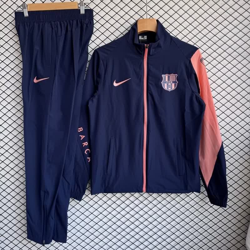 Thailand Quality(AAA) 25/26 Barcelona Dark Blue Soccer Tracksuit 08