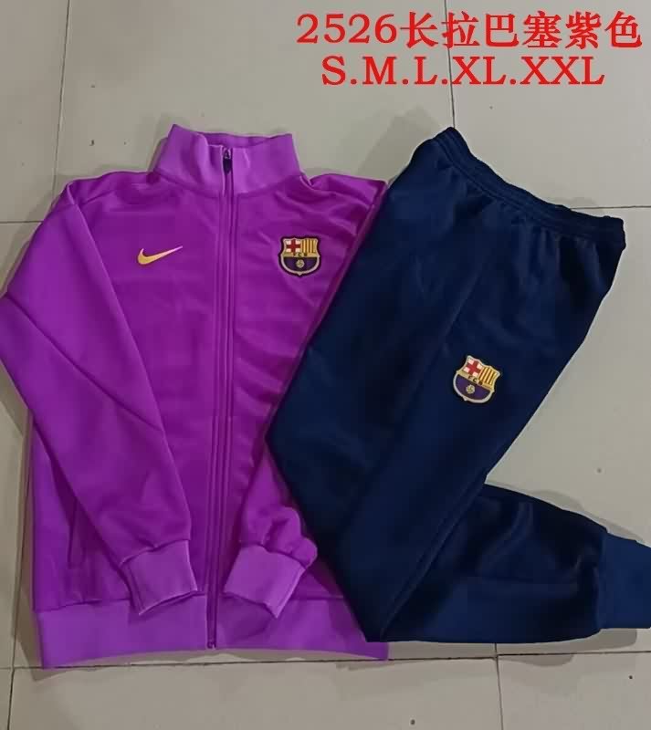 Thailand Quality(AAA) 25/26 Barcelona Purple Soccer Tracksuit 02