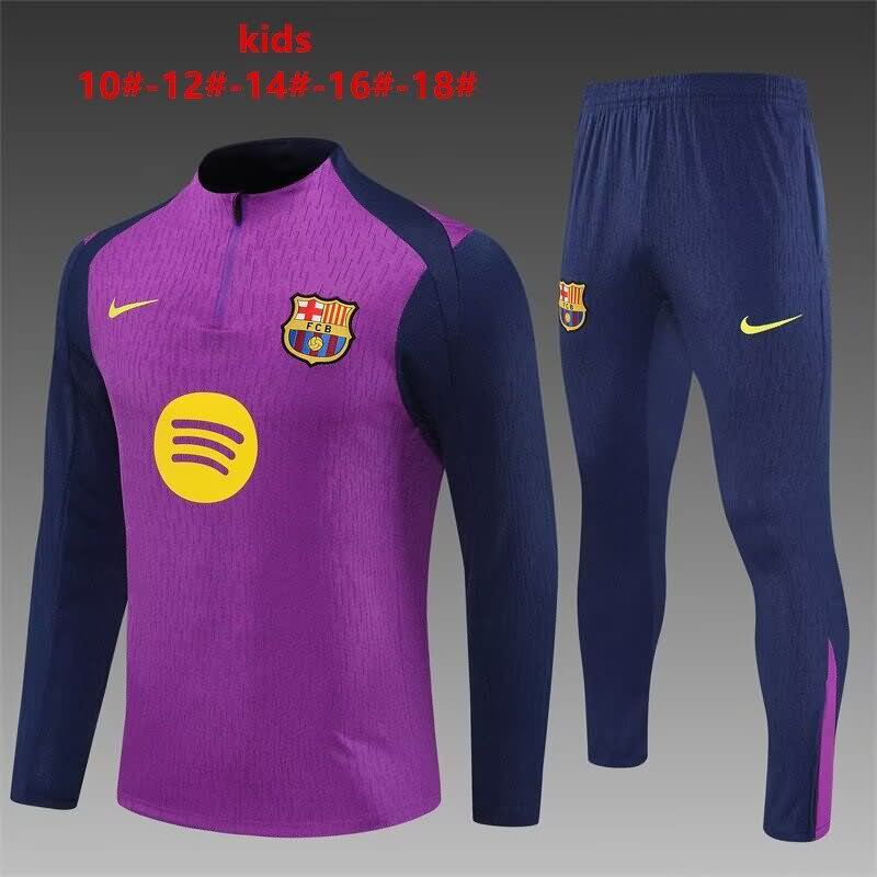 Kids - Thailand Quality(AAA) 25/26 Barcelona Purple Soccer Tracksuit