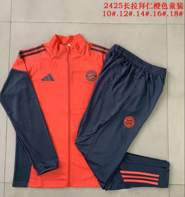 Kids - Thailand Quality(AAA) 25/26 Bayern Munich Orange Soccer Tracksuit 02