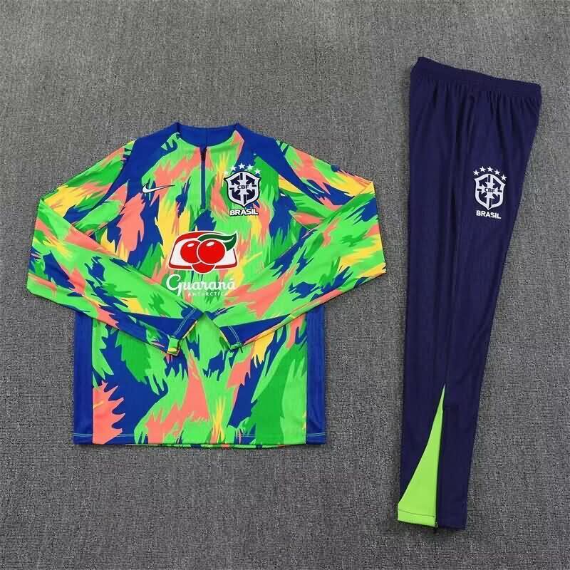 Thailand Quality(AAA) 2025 Brazil Green Soccer Tracksuit