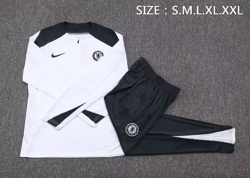 Thailand Quality(AAA) 25/26 Chelsea White Soccer Tracksuit 02