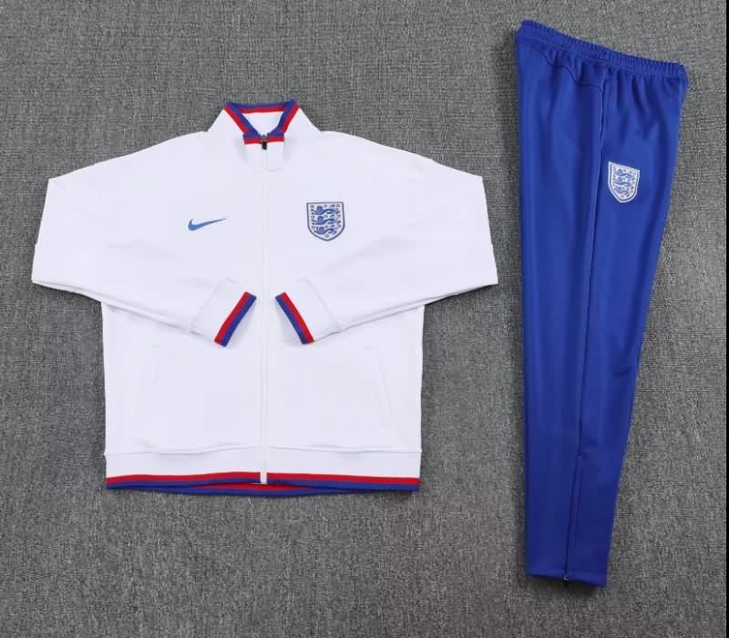 Thailand Quality(AAA) 2025 England White Soccer Tracksuit